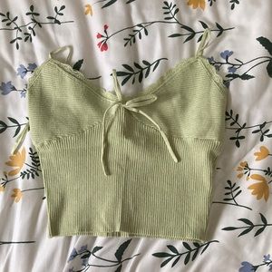 Knit Sage Green Crop Women’s Crop Top / Camisole | Women’s Size S